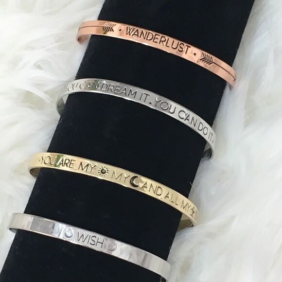 Silver Tone Wish Adjustable Bracelet NWT - Picture 3 of 7